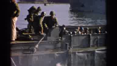 Japan (1952): Transporting Several Soldiers By Ferry Across A Large River On A