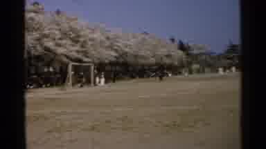 Japan (1952): Football Goal At The Edge Of A Field Underneath Trees Which Are