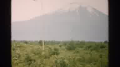 Japan (1952): A Mountain Across A Field Panning From Left To Right
