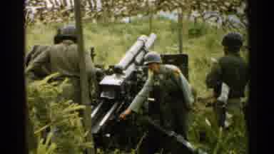 Japan-1952: Soldiers Operating Artillery Cannon in Training Exercise
