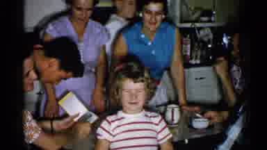 New Hampshire (1952): Young Girl And Family Members Smiling For Video Camera