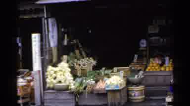 Japan (1953): Food Cart That Sell Fruit And Vegetables