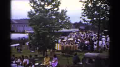 Japan (1953): Meeting People In A Square With Trees To Attend An Aviation-Related