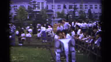 Japan (1953): Children Carnival Elephant Amusement Crowd Strolling Street City
