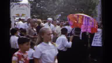 Japan (1953): Festival And Protest Day Or Religion Ceremony In European City In A