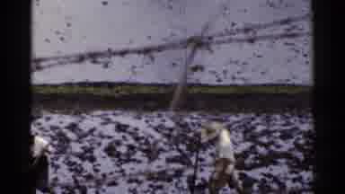 Japan (1953): Workers With Straw Hats Working White Fields In Agricultural Place