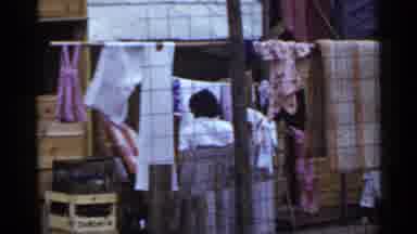 Japan (1953): Laundry Day Kid Playing Outside Mom With Kid