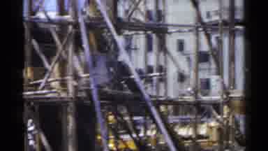Japan (1953): Wooden Construction Scaffolding On A Clear Sunny Day