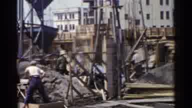 Japan (1953): People Working For Building Under Construction With Tools And