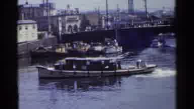 Japan (1953): Boat Slowly Heading Towards The Docking Area On A Body Of Water