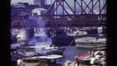 Japan (1953): Old Footage Showing Bridge Showing Boats In A Shipping Yard With