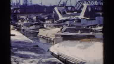 Japan (1953): A Big Crane Is Moving Toward A Shit Full Of What Seems To Be Salt