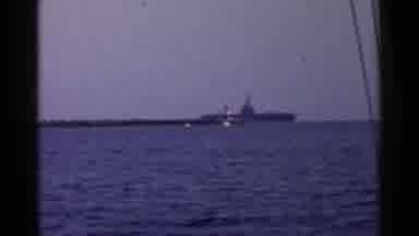 California (1955): Old Recording Of A Very Large Navy Boat Floating Across The
