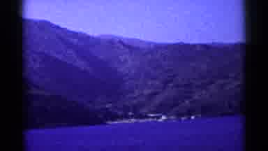 California (1955): Huge Mountains With Small Beach On The Bottom And It's