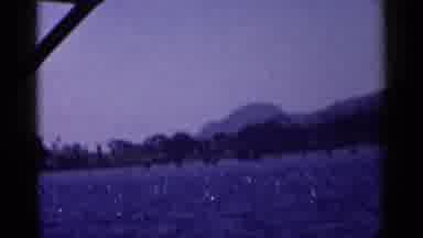 California (1955): Sailing Boat Floating On Wavy Sea Towards Beautiful Mountain