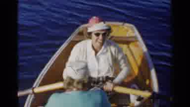California (1955): Two Women In A Small Sabbath Dinghy Row Boat On The Ocean Or