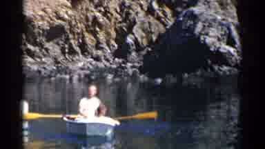 California (1955): People In A Canoe On A Lake In The Middle Of A Quarry