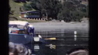 California (1955): People On A Lake Getting Ready To Go Out For The Day