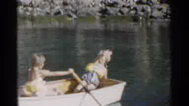 California (1955): Twin Sisters Having Fun On A Hot Summer And Sunny Day