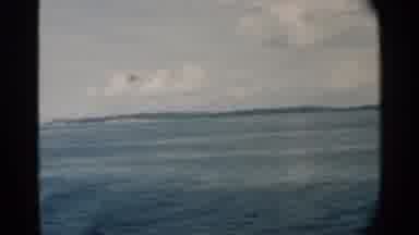 PEARL HARBOR HAWAII-1958: Distant Island View from Moving Vessel