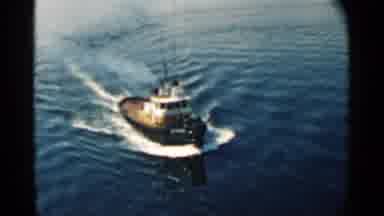 Pearl Harbor Hawaii (1958): Tugboat Speeds Across A Still Bay Towards Its Next