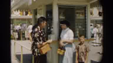 Disneyland-1959: Family Buys Tickets At Ticket Booth During Day