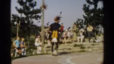 Disneyland-1959: Native American Dancer Performing in Traditional Regalia