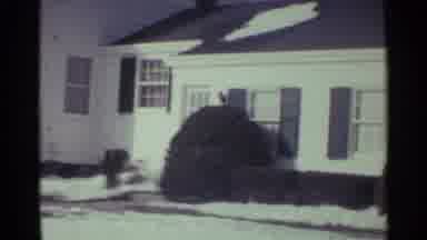 Ohio USA (1959): Melting Snow On A White House On A Bright Sunny Day