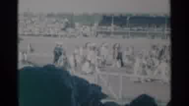 Cheyenne Wyoming (1960): A Bunch Of People All Walking Together Into An Event