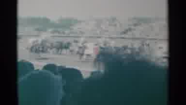 Cheyenne Wyoming (1960): Large Number Of People Watching And Cheering Horse Racing
