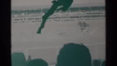 Cheyenne Wyoming (1960): Two Horses Race In An Arena With A Dog Following Behind