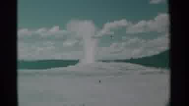 Cheyenne Wyoming (1961): Geyser Shooting Water Into The Sky On A Cloudy Day