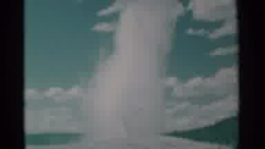 Cheyenne Wyoming (1961): Geyser Shooting Water Stream High Into Air Blue Sky With
