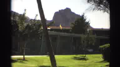 Cheyenne Wyoming (1961): Beautiful Green Trees Surrounding A Building With A Rock
