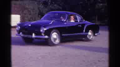 Germany-1961: Young Man, Classic Car, and Family at Home