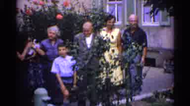 Germany (1961): Old Family Standing Outside Posing For A Family Photo