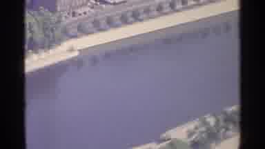 Paris France (1961): A View From Above Of A Big River And A Boat Going Down It