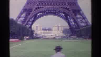 Paris France (1961): Slow Panning Shot At Base Of France's Eiffel Tower