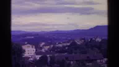 SWITZERLAND-1961: A Beautiful European Town With A Nice Blue Sky Above