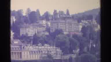 Switzerland (1961): Many Buildings On A Hill Including A Large Casino