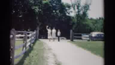 Jamestown Virginia (1962): Two Girls About To Stand In Front Of A Sign Together To