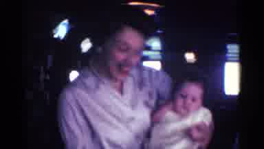 Kentucky USA (1963): Airport Woman Holding Baby Smiling Vintage Circa ~1960s Happy