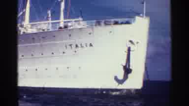Kentucky USA (1963): Large Cruise Ship Italian Sailing On Blue Ocean Water On A