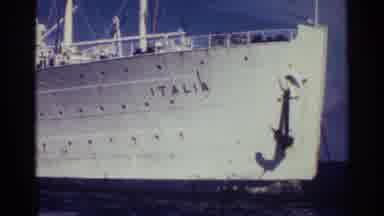 Nassau Bahamas (1963): Italian Ocean Ship Arch Crew Mission Love Flag Adriana