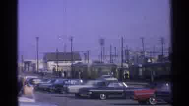 Ohio USA (1965): People Shopping In The USA With A Few Old Trains In The