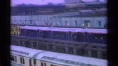 Ohio USA (1965): Camera Dolly Across Train Yard Old Wagons Moody Industrial