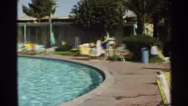 Scottsdale Arizona (1968): People Sitting Out And Swimming At A Community Pool