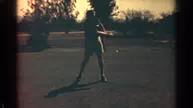 Scottsdale Arizona (1968): Man In White Shorts And Blue Short Practicing His Golf