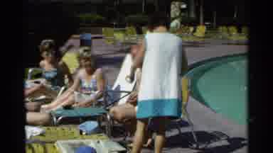 Scottsdale Arizona (1968): Two Men And Three Women Tanning Relaxing By Pool