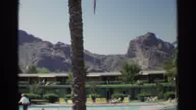 Scottsdale Arizona (1968): Slow Pan Across Resort Pool With Mountains In